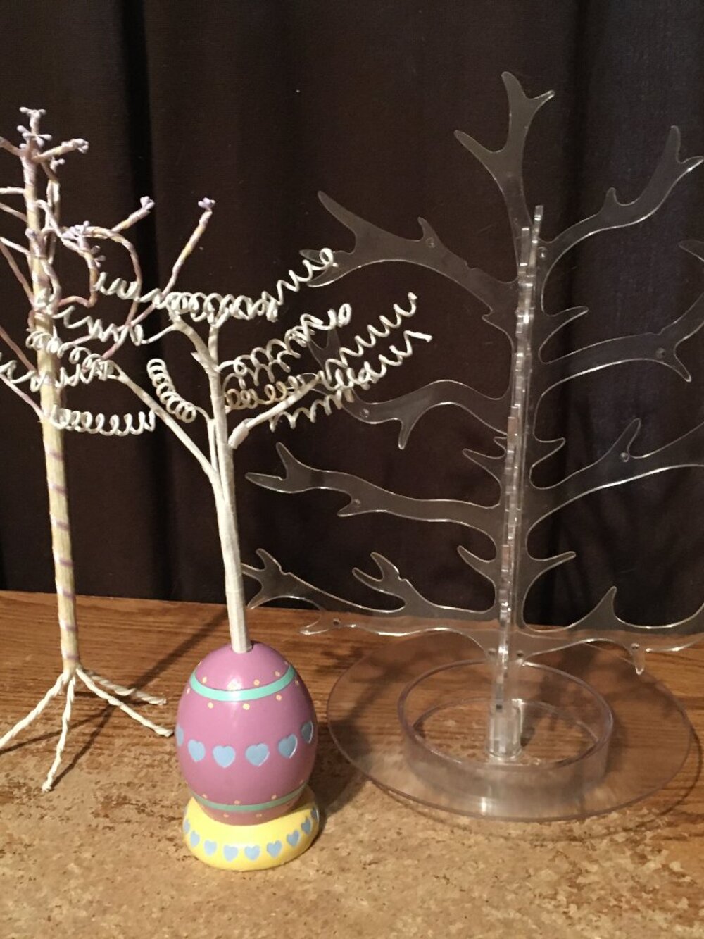 LOT OF 3 AMSCAN PLASTIC ACRYLIC 12” MONEY TREE EASTER EGG ROPE TREE